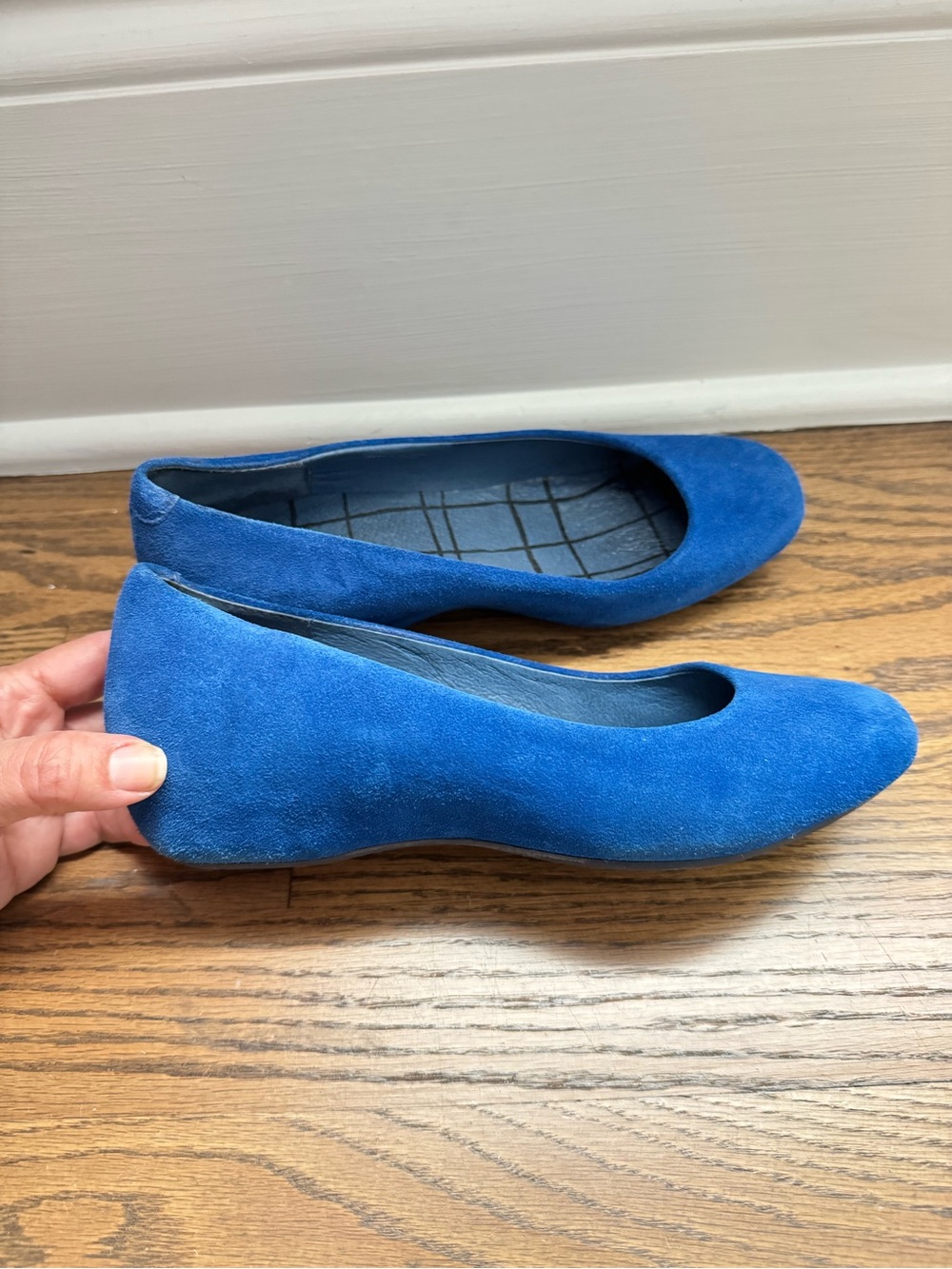 Camper Blue Suede Ballet Wedge